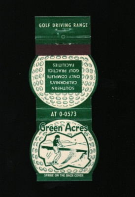 Vintage Contour Matchbook Green Acres Golf Driving Range El Monte California
