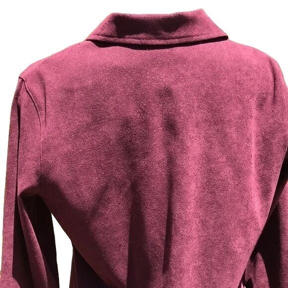 Vintage Classic Elements Maroon Button Down Blous… - image 7