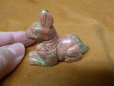 (Y-DOG-LD-712) UNAKITE gem Anubis Egyptian God gemstone STONE carving figurine