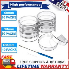 US 60/90/100mm Glass Petri Dishes w/ Lids Autoclavable Lab Petri Plates Reusable