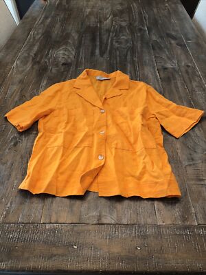 Everlane Bright Orange Button Up Shirt Size XXS