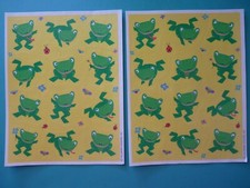 Vintage Hallmark Stickers CARTOON FROGS  2 Complete Sheets