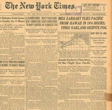 Amelia Earhart Solo Flight Hawaii to California Sets Record January 13 1935 B38