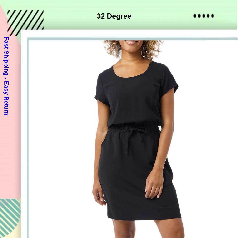 32 Degrees Ladies' Soft Twill Drawstring Dress, Black, XL | eBay 32 Degrees Ladies' Soft Twill Drawstring Dress, Black, XL | eBay