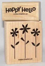 Flowers Happy Hello 2pc Single Stamps Scrapbooking Card making by Stampin Up