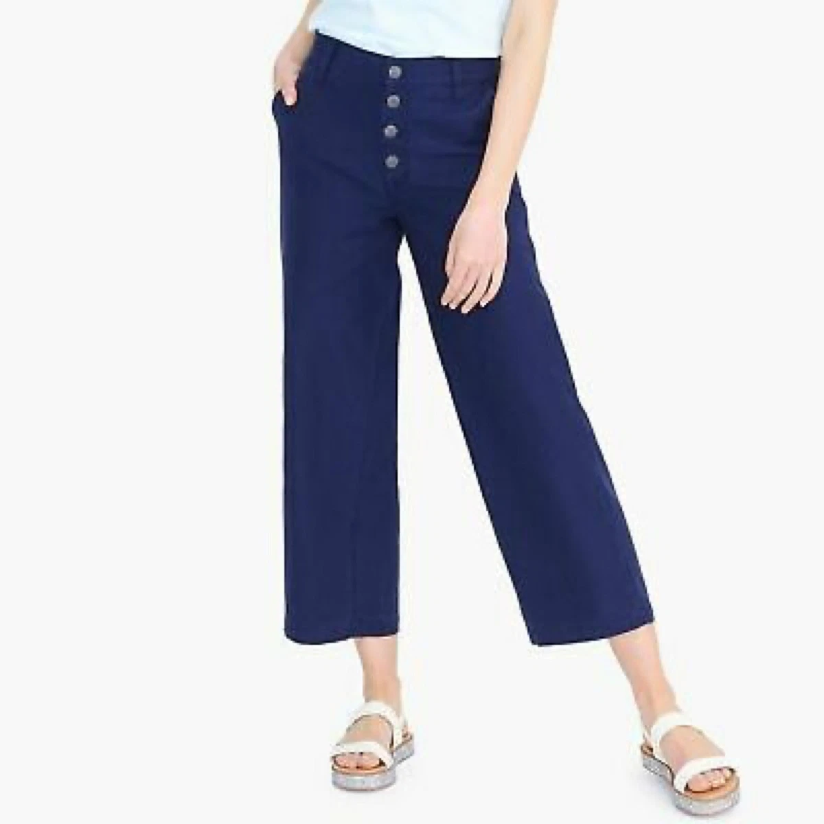 J crew wide top leg cropped pants