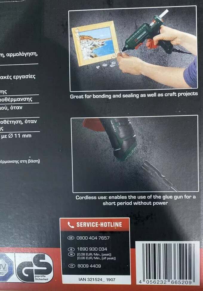 Parkside Cordless Hot Glue Gun PHP 500 E3 With 3x Glue Sticks In Carry