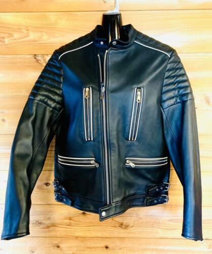 Paul Smith Sheep leather Biker Rider Motorcycle Jacket M Black Authentic  Men New