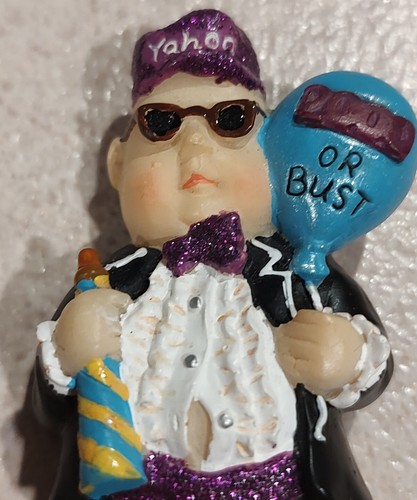 Y2K 2000 or Bust Party pin brooch Boston Warehouse 1999 Sears Nos Gentleman Fun - 第 1/8 張圖片