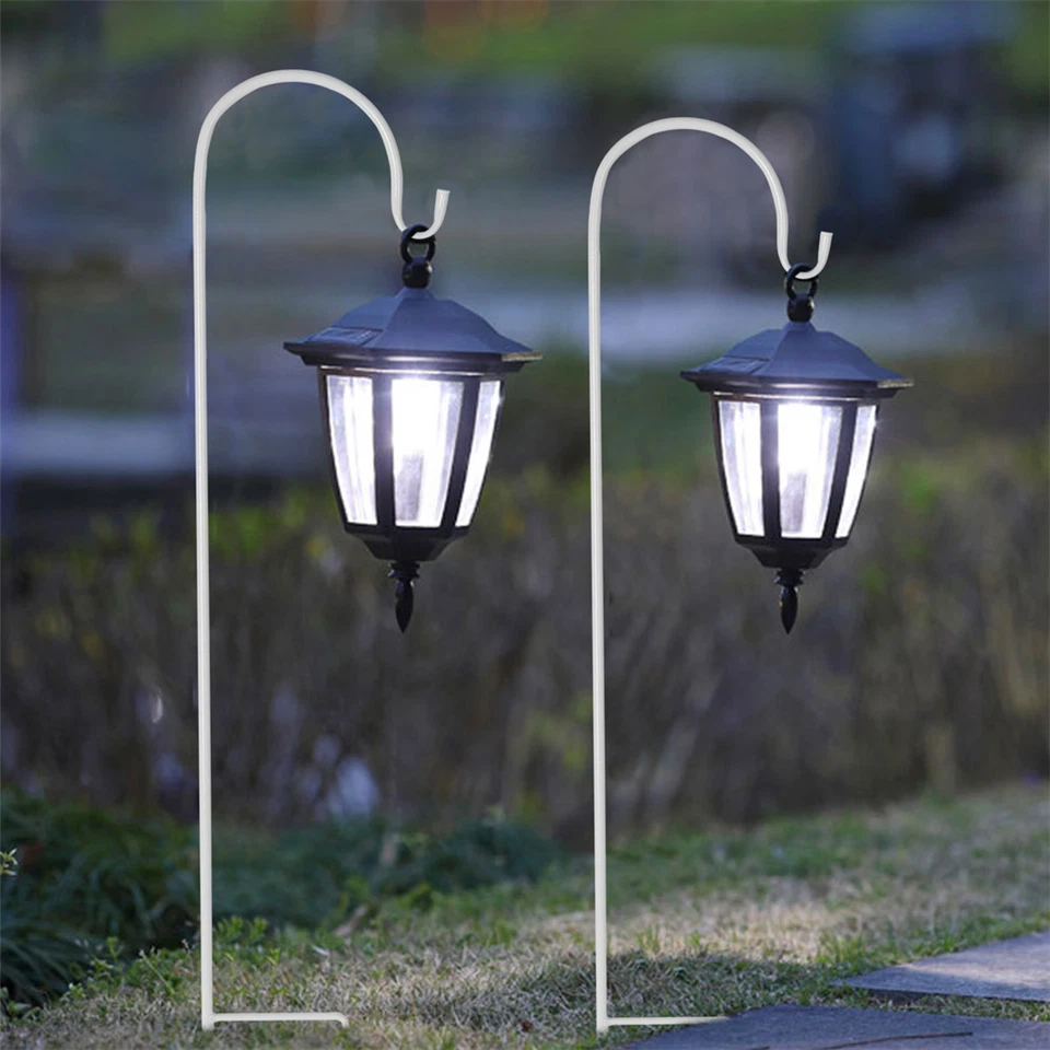 8x Schäferhaken Weiß Laternenhalter Hochzeit Gartenstab Hirtenhaken - Bild 4 von 4