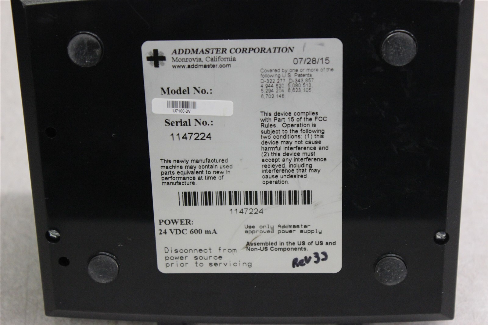 Addmaster IJ7100-2V Bank Teller Receipt Validation Printer | eBay