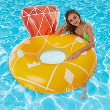 Inflatable Floating Lounge Ring Bed Float Beach Swimming Pool Raft Water Hammock