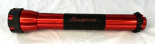 SNAP-ON Red Anodized Aluminum 3D-Cell Flashlight Rubber Grip 13" Extra lightbulb