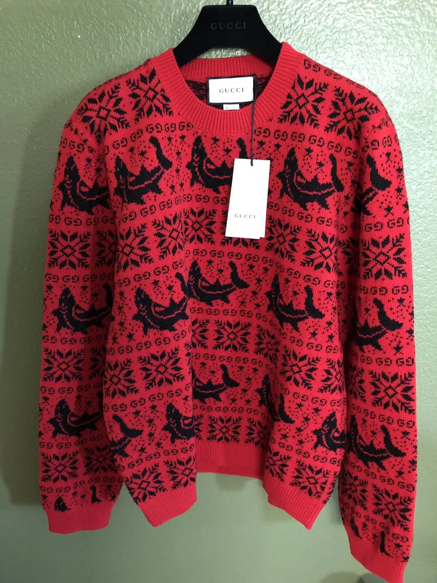 Gucci shark best sale sweater