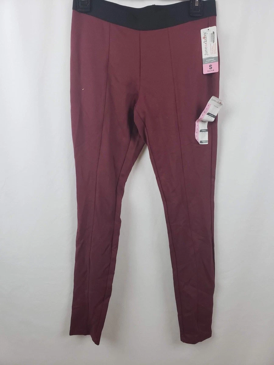 June & Daisy Stretch Treggings Trousers + Leggings Maroon Women's Size  Small New