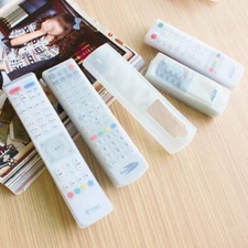 2x Transparent Silicone TV Remote Control Storage Boxes Cover Protective Holder