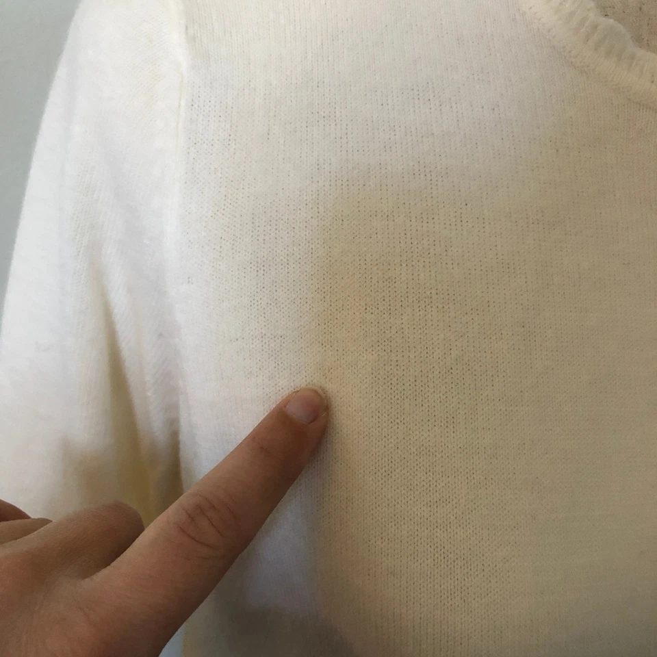 VTG 90s Ivory Pearl Look Button Cardigan Soft Knit Classic Preppy Soft Girl S - Image 4 of 4