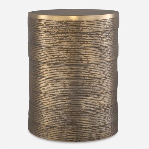 Uttermost Odin Antique Brass Accent Table - Picture 2 of 3