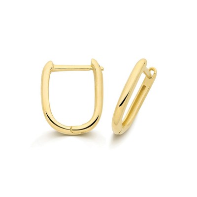 9ct Gelbgold Quadratisch Huggies Ohrringe