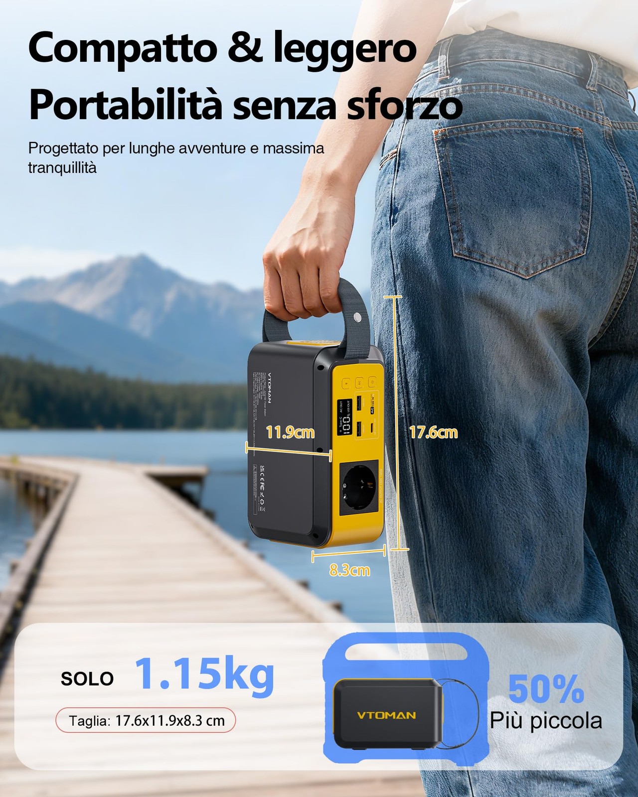 Generatore Solare VTOMAN Jump 100: Energia Libera per il Campeggio - 4