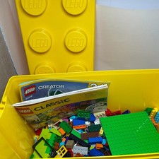 Used LEGO Mixed Pieces Bundle w/ Manuals  Storage Box
