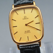 Montre à quartz carrée homme vintage Omega DeVille 1351 or 27 mm "N comme...