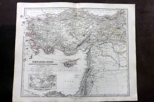 Stieler 1870 Map Klein-Asien und Syrien nebst dem westlichen Theil von Armenien
