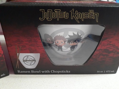 Jujutsu Kaisen ciotola per ramen con bacchette set di 2 ciotole nuove da 16 oz - Foto 3 di 5