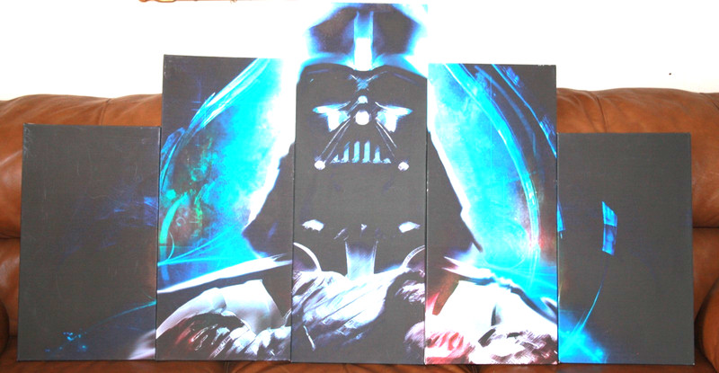 Darth Vader Star Wars 5 Piece Panel Blick Canvas Wall Art Pick Up L.I.N.Y.