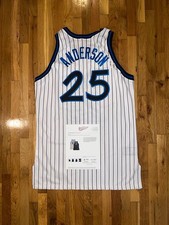 NICK ANDERSON Orlando Magic GAME USED WORN White 1995-96 Champion Jersey 52 Shaq