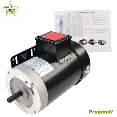 2 HP 3 Phase 60 HZ 1800 RPM 56C Frame Electric Motor TEFC 230 / 460 V US
