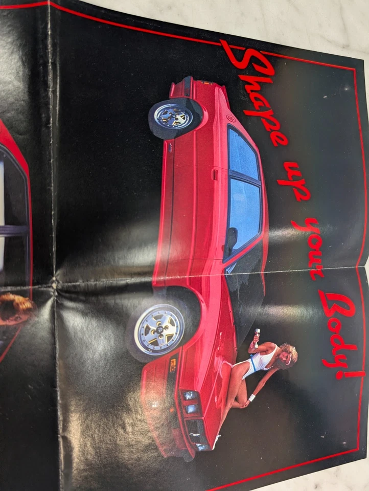 MIE PERFORMANCE PARTS MASERATI BITURBO 425 SPYDER POSTER RED CAR & LADIES - Image 3 of 4