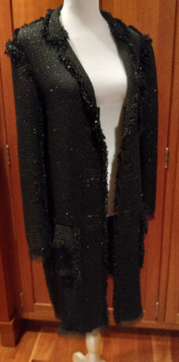 Lanvin Sweater Coat in Black Size T, 36 (Tall)with sparkles! Sparkles everywhere View 4