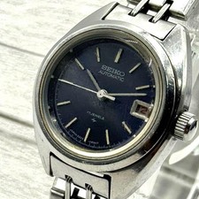 SEIKO Automatic Watch Women 2205-0420 Rare Navy