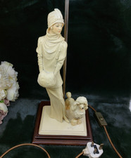 Vintage Vittorio Tessaro Figurine Lamp 1992 - Elegant Lady & Poodle - untested!