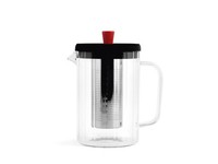 H&h Glasteekanne Aus Borosilikat Mit Edelstahlfilter 18/10 1 Lt Transparent