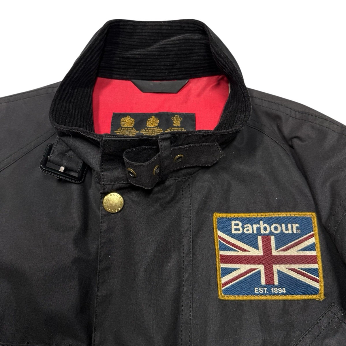 Barbour International A34 Union Jack Wax Jacket A7 Mens Small