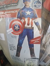 Avengers Captain America Classic Muscle Child Costume W/ ACCESORIES SZ 8-10 NEW
