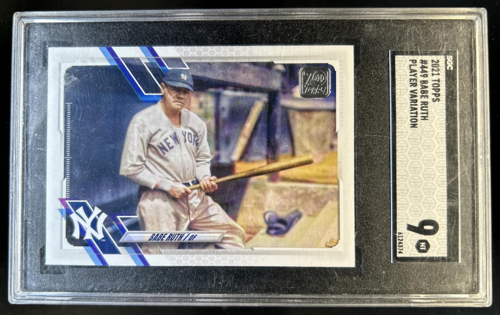 2021 Topps Babe Ruth SP VAR #449b New York Yankees SGC 9