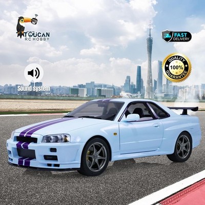 Stock Capo 4WD R34 RTR 4x4 1/8 RC Racing Drift High Speed Car Sound Used US