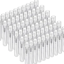 60PCS 5ml Mini Clear Plastic Spray Bottles Refillable Perfume Atomizers