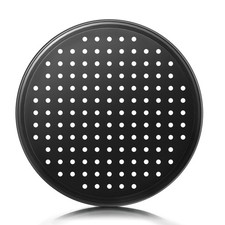 CasaCulina 12 Inch Pizza Pan with Holes, Nonstick 1PCS-12inch, Black 