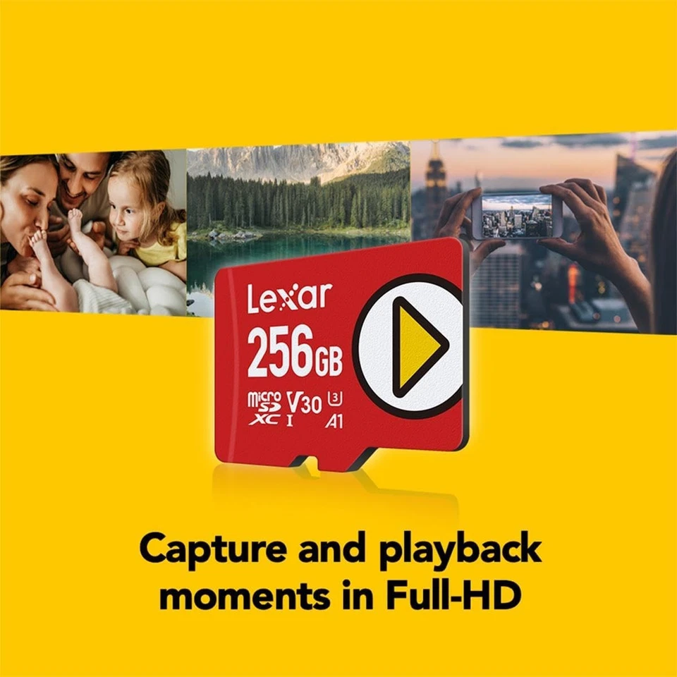 Lexar 256GB PLAY microSD Card, UHS-I, C10, U3, V30, A1, Full HD, 4K, Up Red - Image 4 of 4
