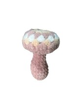 Handmade Pink Crochet Granny Square Mushroom Decor With Pink  Cream Top
