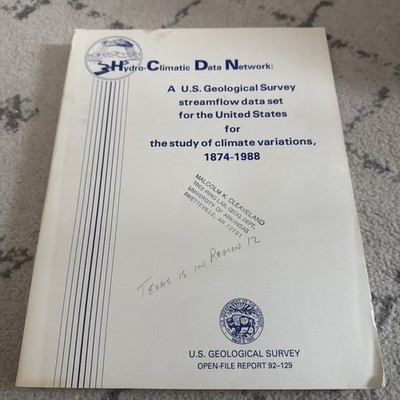 U.S. Geological Survey Streamflow Data Set: Study Climate Variations 1874-1988