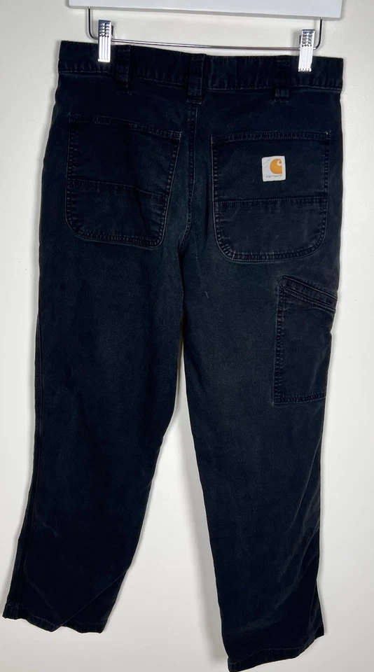 Carhartt Relaxed Fit Canvas Carpenter Work Pants Black Men’s Size 33x32 * Flaws - Image 2 of 4