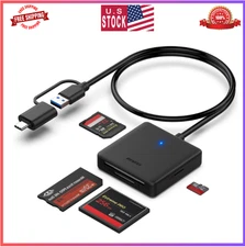 Memory Card Reader, 4In1 USB 3.0 and USB-C to SD Micro SD MS CF Card Reader Ada