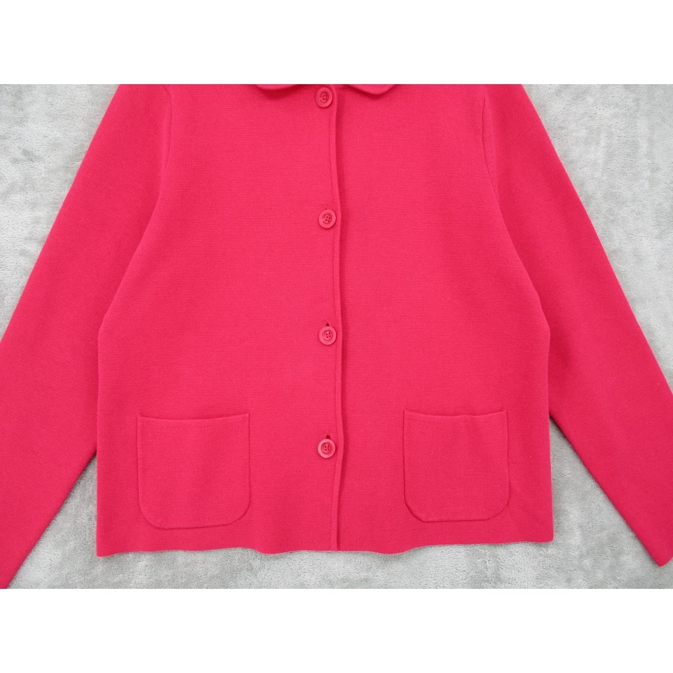 Suéter Talbots XL Cárdigan Botón Chaqueta Bolsillos Grueso Tejido Oficina Carrera Rosa Foto 3 de 4