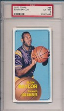 1970 TOPPS #65 ELGIN BAYLOR - PSA 6 EX-MT (SVSC) CENTERED!