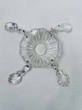 Vintage Hollywood Regency Glass Chandelier Bobeche French Cut Prisms 20-40s Era 